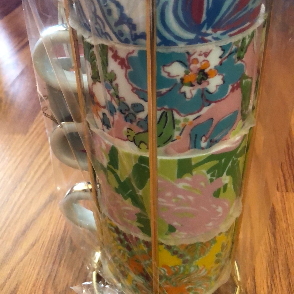 Lilly Pulitzer espresso cups with stand - Picture 3 of 6